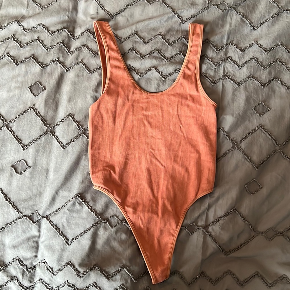 Ribbed scoop back maybe bodysuit